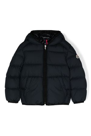 bomber in piuma d'oca blu MONCLER KIDS | J29541A00058549SK77G